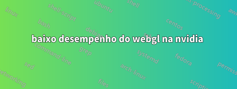 baixo desempenho do webgl na nvidia