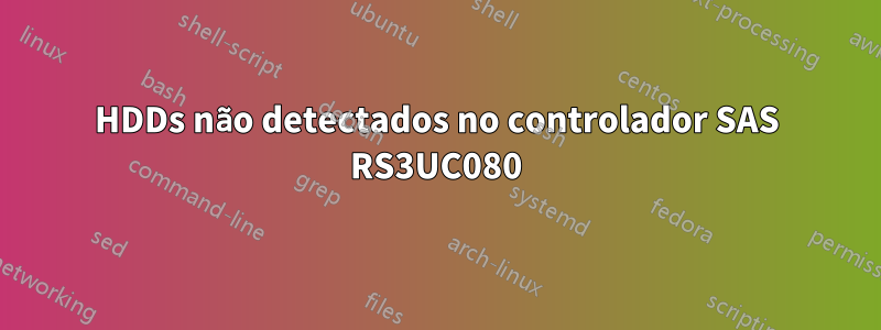 HDDs não detectados no controlador SAS RS3UC080