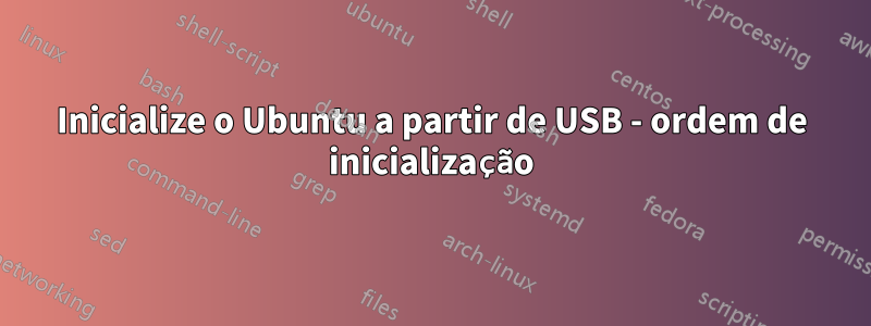 Inicialize o Ubuntu a partir de USB - ordem de inicialização