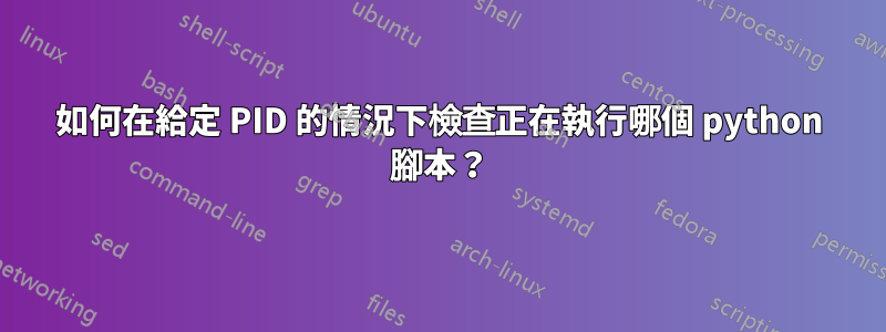 如何在給定 PID 的情況下檢查正在執行哪個 python 腳本？