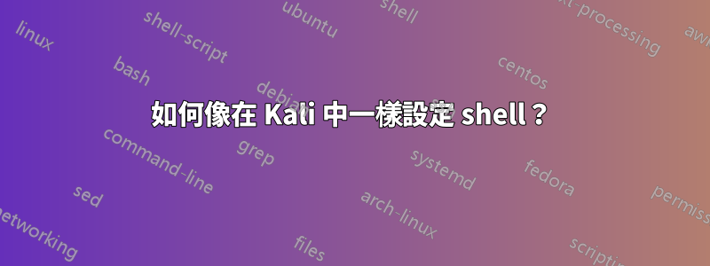 如何像在 Kali 中一樣設定 shell？