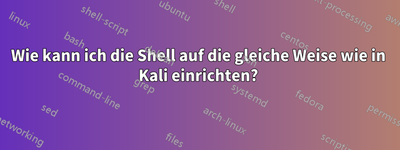 Wie kann ich die Shell auf die gleiche Weise wie in Kali einrichten?