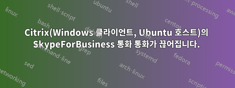 Citrix(Windows 클라이언트, Ubuntu 호스트)의 SkypeForBusiness 통화 통화가 끊어집니다.