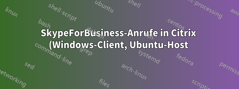 SkypeForBusiness-Anrufe in Citrix (Windows-Client, Ubuntu-Host) werden getrennt