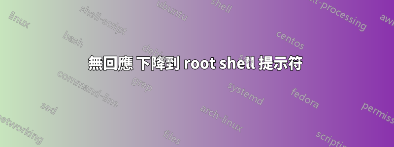 無回應 下降到 root shell 提示符