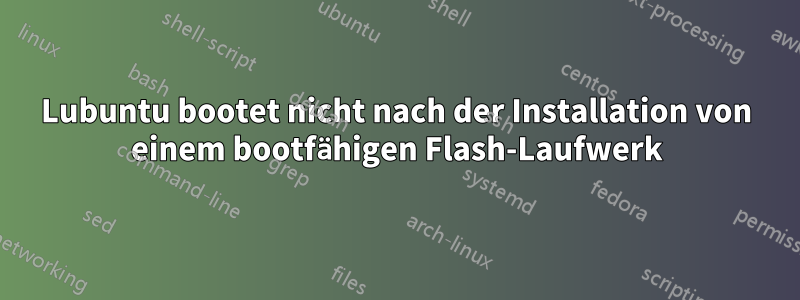 Lubuntu bootet nicht nach der Installation von einem bootfähigen Flash-Laufwerk