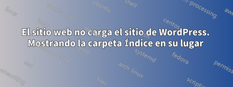 El sitio web no carga el sitio de WordPress. Mostrando la carpeta Índice en su lugar