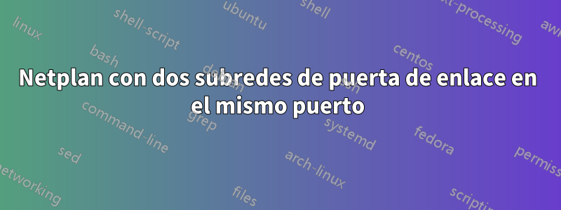 Netplan con dos subredes de puerta de enlace en el mismo puerto