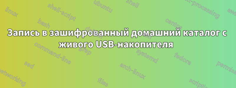 Запись в зашифрованный домашний каталог с живого USB-накопителя 