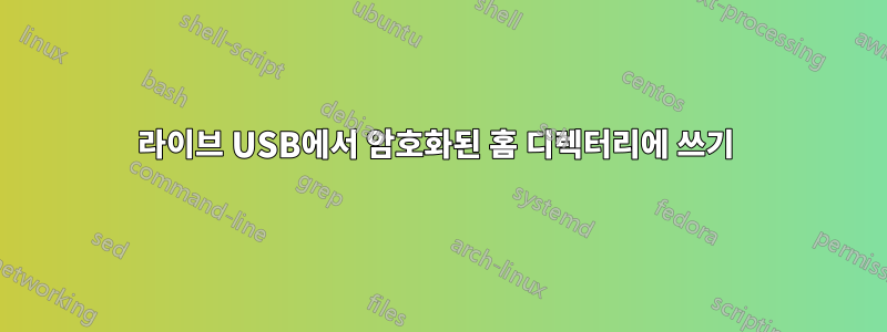 라이브 USB에서 암호화된 홈 디렉터리에 쓰기 