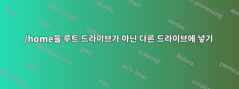 /home을 루트 드라이브가 아닌 다른 드라이브에 넣기