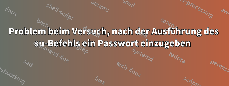 Problem beim Versuch, nach der Ausführung des su-Befehls ein Passwort einzugeben 