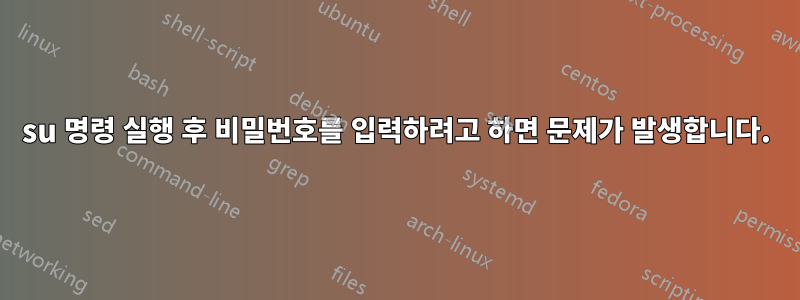 su 명령 실행 후 비밀번호를 입력하려고 하면 문제가 발생합니다.