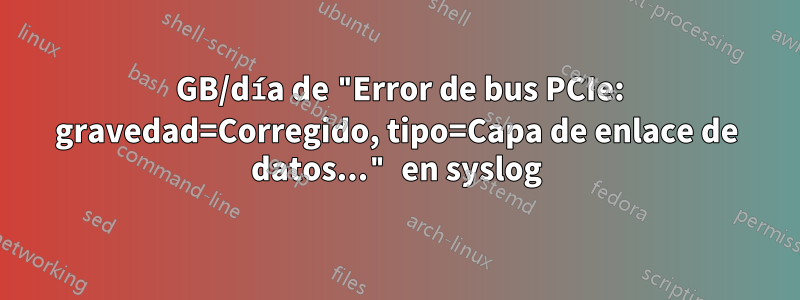 35 GB/día de "Error de bus PCIe: gravedad=Corregido, tipo=Capa de enlace de datos..." en syslog