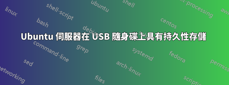 Ubuntu 伺服器在 USB 隨身碟上具有持久性存儲