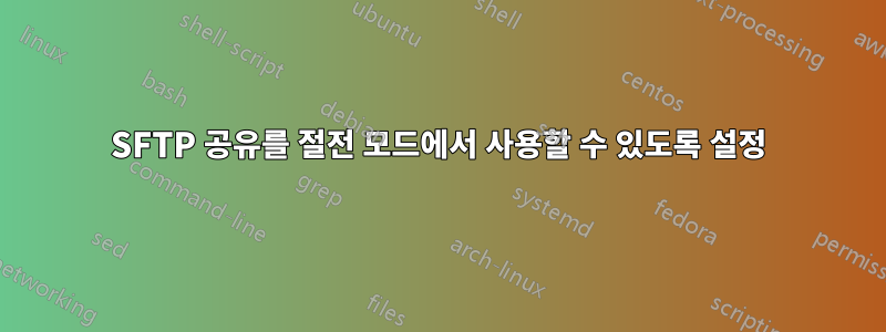 SFTP 공유를 절전 모드에서 사용할 수 있도록 설정