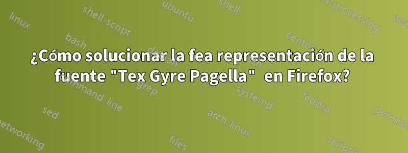 ¿Cómo solucionar la fea representación de la fuente "Tex Gyre Pagella" en Firefox?
