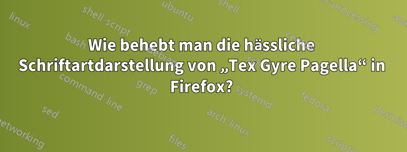 Wie behebt man die hässliche Schriftartdarstellung von „Tex Gyre Pagella“ in Firefox?