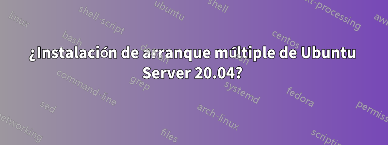 ¿Instalación de arranque múltiple de Ubuntu Server 20.04?