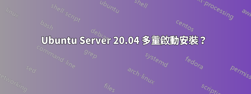 Ubuntu Server 20.04 多重啟動安裝？