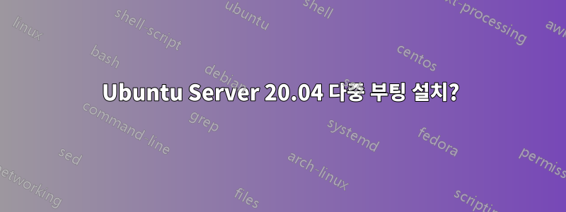 Ubuntu Server 20.04 다중 부팅 설치?
