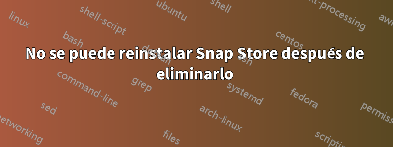 No se puede reinstalar Snap Store después de eliminarlo