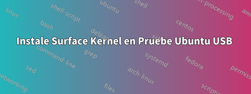 Instale Surface Kernel en Pruebe Ubuntu USB