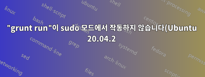 "grunt run"이 sudo 모드에서 작동하지 않습니다(Ubuntu 20.04.2)