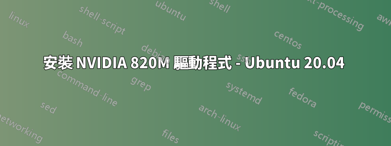 安裝 NVIDIA 820M 驅動程式 - Ubuntu 20.04