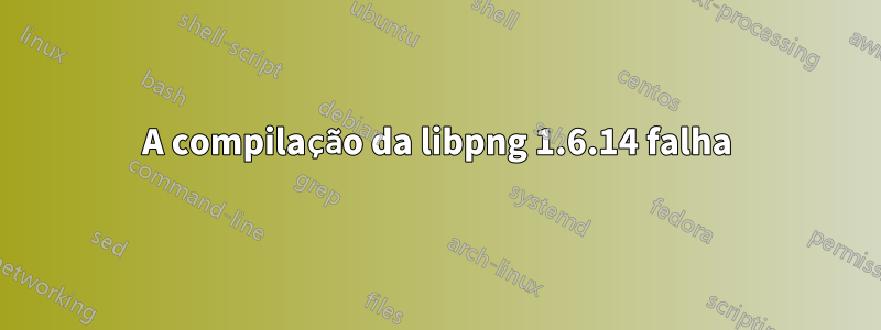 A compilação da libpng 1.6.14 falha