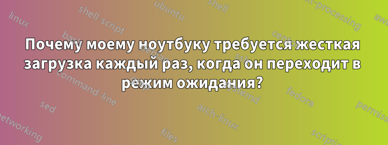 Почему моему ноутбуку требуется жесткая загрузка каждый раз, когда он переходит в режим ожидания?