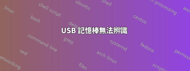 USB 記憶棒無法辨識