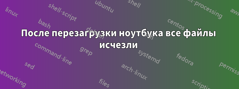 После перезагрузки ноутбука все файлы исчезли