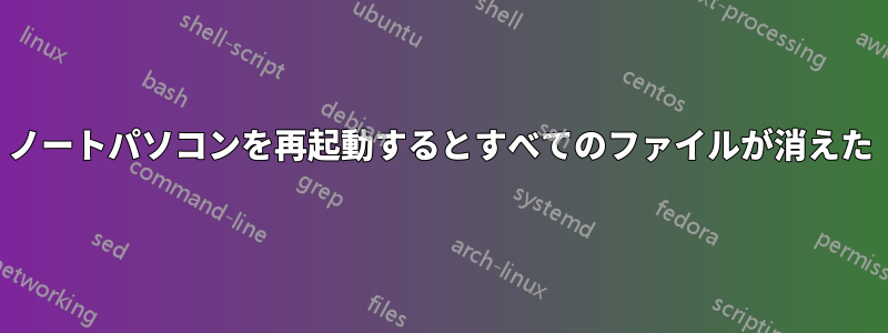 ノートパソコンを再起動するとすべてのファイルが消えた