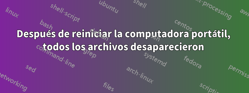 Después de reiniciar la computadora portátil, todos los archivos desaparecieron