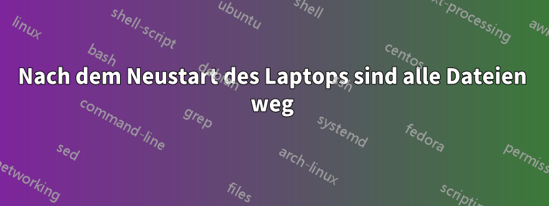 Nach dem Neustart des Laptops sind alle Dateien weg