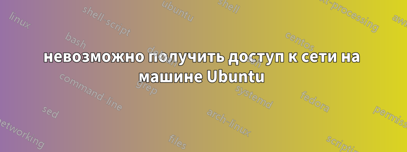 невозможно получить доступ к сети на машине Ubuntu