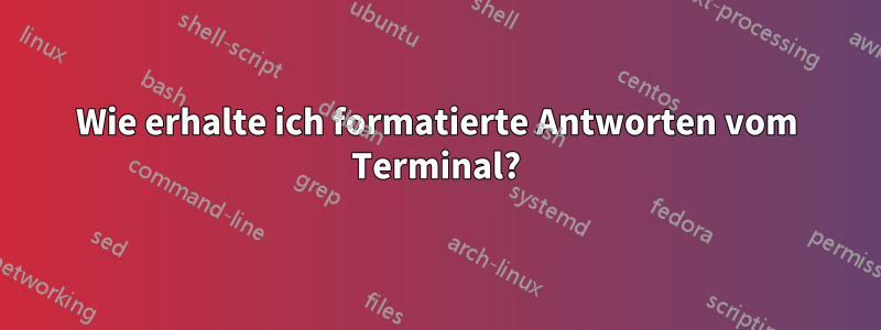 Wie erhalte ich formatierte Antworten vom Terminal?