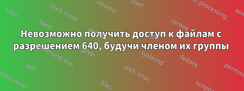 Невозможно получить доступ к файлам с разрешением 640, будучи членом их группы