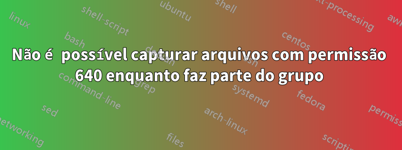 Não é possível capturar arquivos com permissão 640 enquanto faz parte do grupo