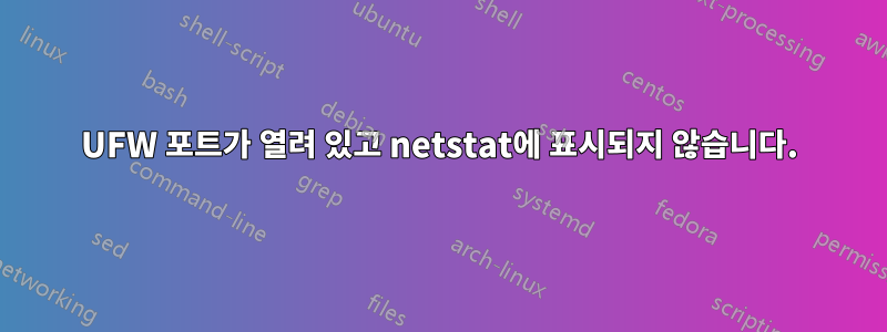 UFW 포트가 열려 있고 netstat에 표시되지 않습니다.