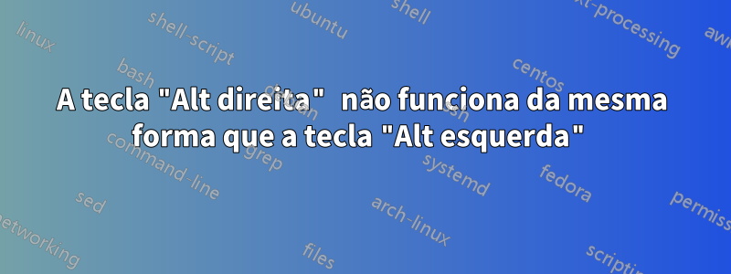 A tecla "Alt direita" não funciona da mesma forma que a tecla "Alt esquerda"