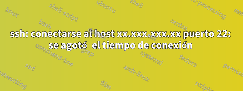 ssh: conectarse al host xx.xxx.xxx.xx puerto 22: se agotó el tiempo de conexión