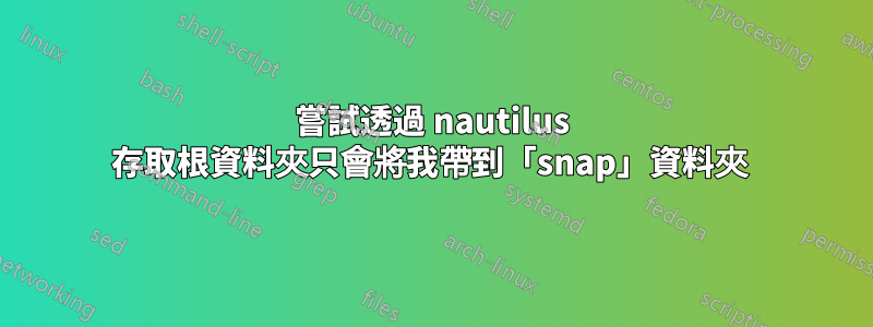 嘗試透過 nautilus 存取根資料夾只會將我帶到「snap」資料夾​​ 