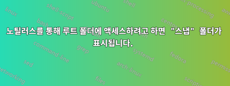 노틸러스를 통해 루트 폴더에 액세스하려고 하면 "스냅" 폴더가 표시됩니다. 