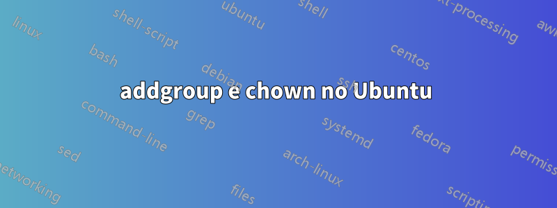 addgroup e chown no Ubuntu