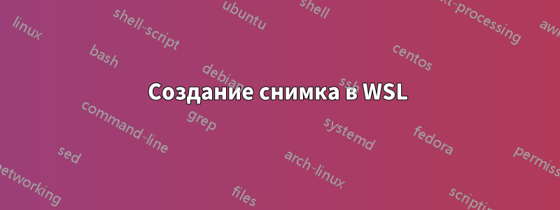 Создание снимка в WSL