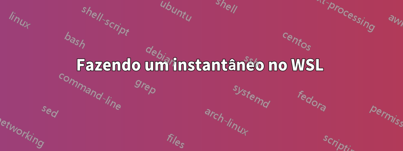 Fazendo um instantâneo no WSL