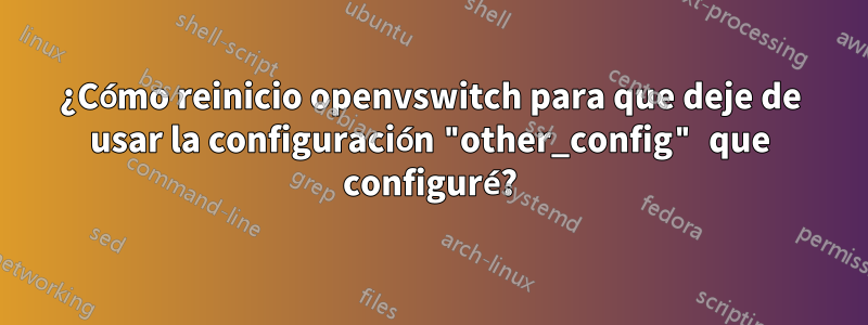 ¿Cómo reinicio openvswitch para que deje de usar la configuración "other_config" que configuré?