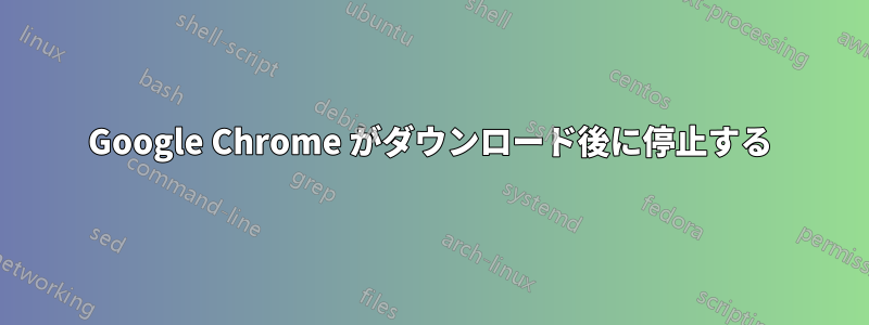 Google Chrome がダウンロード後に停止する